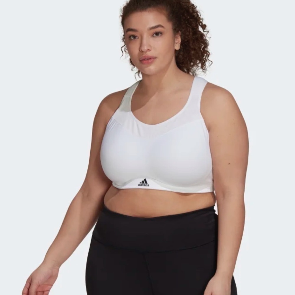 NEW Adidas High Impact Training High Support Plus Sz 3X White Padded Sports Bra